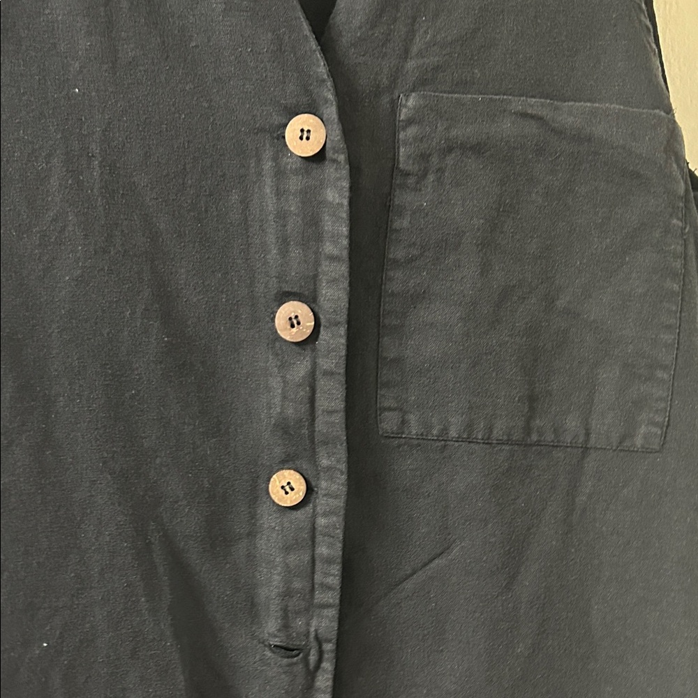 Zara Black Sleeveless Button-Down Romper - Picture 4 of 4